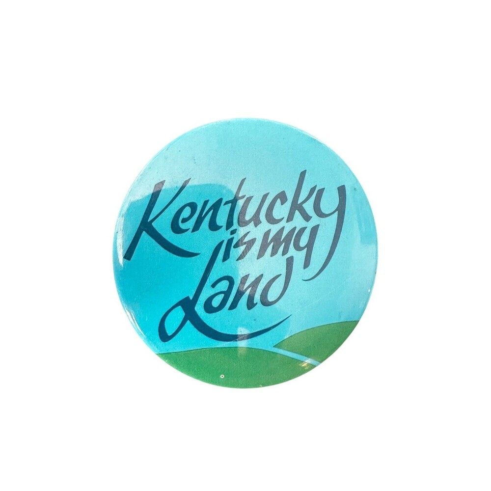 Vintage 1980s-90s Kentucky Is My Land Lapel Pin - Blue State Pride Pin Button LE